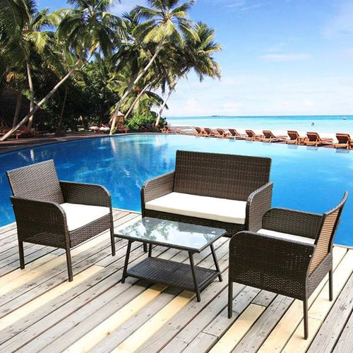 Skipper 4 Piece Sofa Seating Group with Cushions