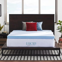 Load image into Gallery viewer, Lucid Comfort Collection 4" Gel Memory Foam Mattress Topper