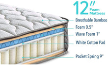 Load image into Gallery viewer, QUEEN Swiss Ortho Sleep, 12" Inch Certified Independently &amp; Individually Wrapped Pocketed Encased Coil Pocket Spring Contour Mattress