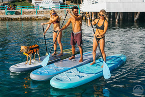 Peak All Around Inflatable Stand Up Paddle Board Package | 10'6" Long x 32" Wide x 6" Thick | Durable and Lightweight SUP | Stable Wide Stance