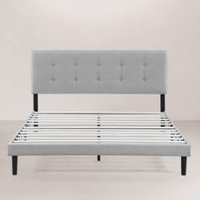 Load image into Gallery viewer, KING Amie Upholstered Platform Bed Frame with Adjustable Tufted Headboard