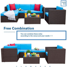 Load image into Gallery viewer, Sunset 6 Pieces Patio Furniture Set Outdoor Sectional Sofa Outdoor Furniture Set Patio Sofa Set Conversation Set with Cushion and Table