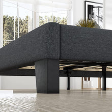 Load image into Gallery viewer, FULL Alto Fabric Upholstered Platform Bed Frame with Headboard and Wooden Slats, Dark Grey