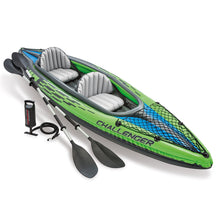 Load image into Gallery viewer, Challenger K2, 2-Person Inflatable Kayak Set with Aluminium Oars and High Output Air Pump