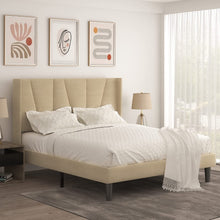 Load image into Gallery viewer, KING Size Penn Upholstered Platform Bed Frame BEIGE