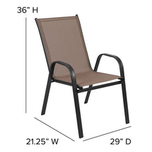 Load image into Gallery viewer, 7 Piece Outdoor Patio Dining Set - 55&quot; Tempered Glass with Umbrella Hole, 6 Flex Comfort Stack Chair (Set of 7)