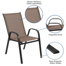 Load image into Gallery viewer, 7 Piece Outdoor Patio Dining Set - 55&quot; Tempered Glass with Umbrella Hole, 6 Flex Comfort Stack Chair (Set of 7)