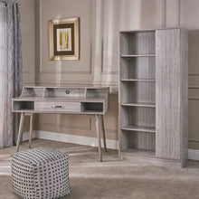 Load image into Gallery viewer, Celeste Mid Century Modern Wood Desk with Hutch and Bookcase Set