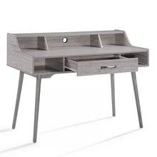Load image into Gallery viewer, Celeste Mid Century Modern Wood Desk with Hutch and Bookcase Set