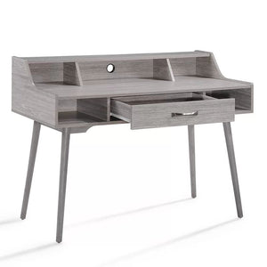 Celeste Mid Century Modern Wood Desk with Hutch and Bookcase Set