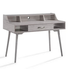 Load image into Gallery viewer, Celeste Mid Century Modern Wood Desk with Hutch and Bookcase Set