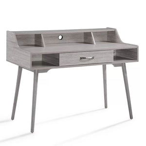 Celeste Mid Century Modern Wood Desk with Hutch and Bookcase Set