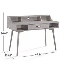 Load image into Gallery viewer, Celeste Mid Century Modern Wood Desk with Hutch and Bookcase Set
