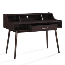 Load image into Gallery viewer, Celeste Mid Century Modern Wood Desk with Hutch and Bookcase Set