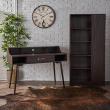 Load image into Gallery viewer, Celeste Mid Century Modern Wood Desk with Hutch and Bookcase Set