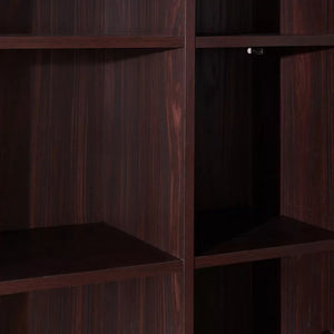 Celeste Mid Century Modern Wood Desk with Hutch and Bookcase Set
