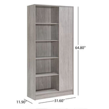 Load image into Gallery viewer, Celeste Mid Century Modern Wood Desk with Hutch and Bookcase Set