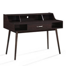 Load image into Gallery viewer, Celeste Mid Century Modern Wood Desk with Hutch and Bookcase Set