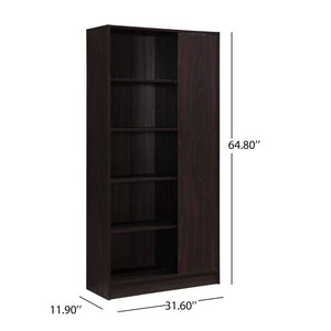 Celeste Mid Century Modern Wood Desk with Hutch and Bookcase Set