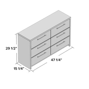 Lane 6 Drawer Double Dresser