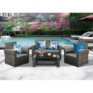 Jason 4 Piece Sofa Seating Group with Cushions