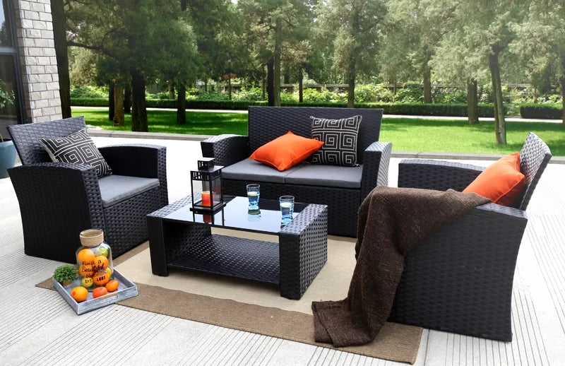 Jason 4 Piece Sofa Seating Group with Cushions