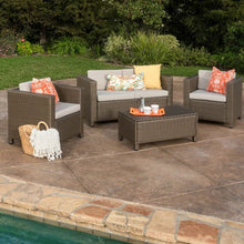 Load image into Gallery viewer, Cooper 4 Piece Rattan Sofa Set with Cushions
