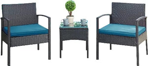Bryant 3 Piece Rattan Conversation Set with Cushions.