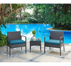 Bryant 3 Piece Rattan Conversation Set with Cushions.