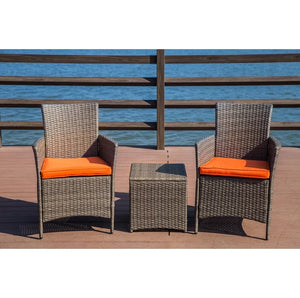 Josh 3 Piece Rattan 2 Person Seating Group with Cushions