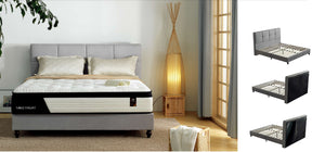 FULL Willow Premium platform upholstered bed in Charcoal