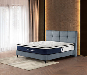 FULL Willow Premium platform upholstered bed in Charcoal