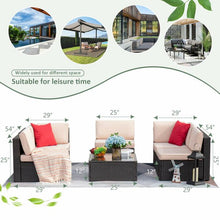 Load image into Gallery viewer, Blaco 6 Pieces Outdoor Sectional Sofa Set PE Wicker Rattan Sectional Seating Group with Cushions and Table, Beige